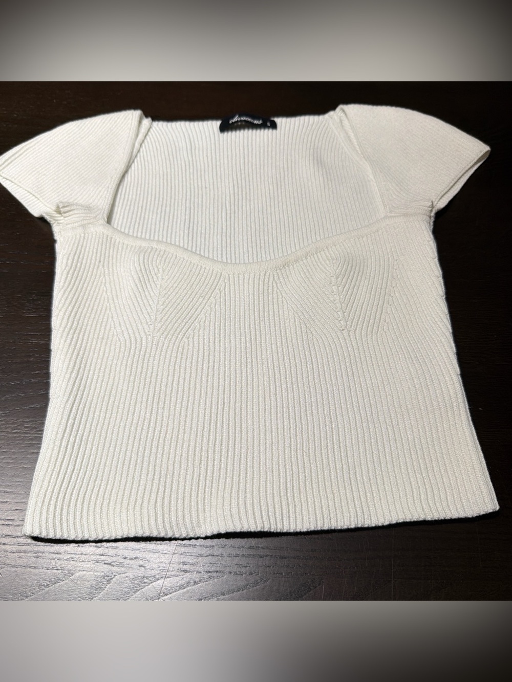 Olivacious White crop knit top